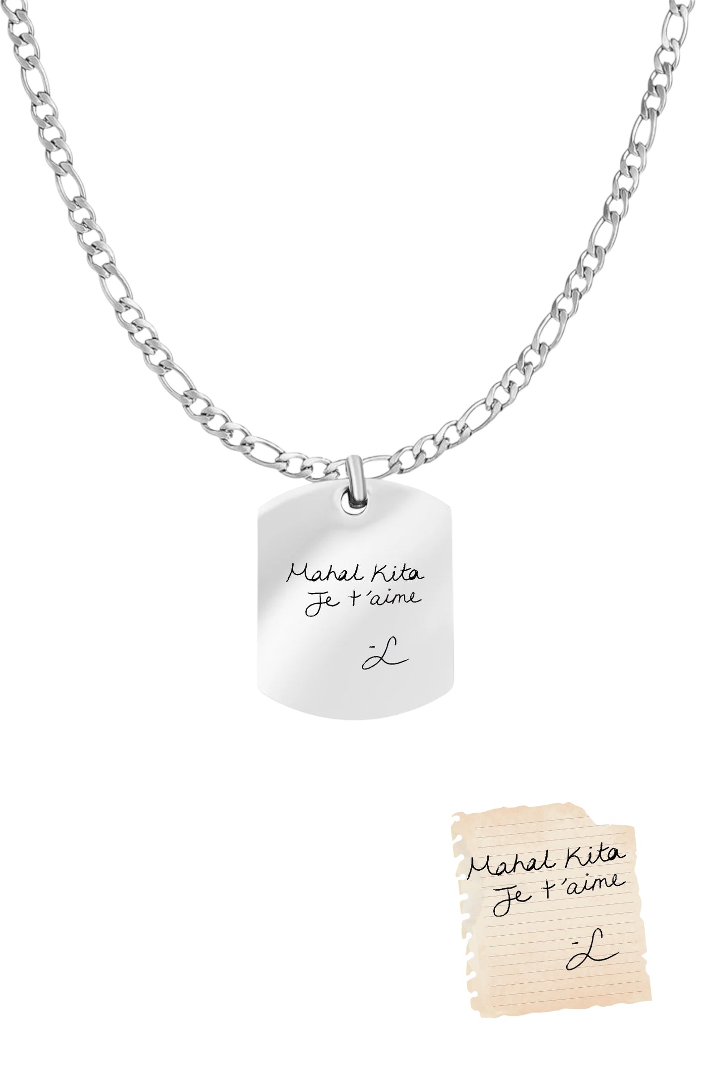 Men's Custom Pendant Necklace - Handwriting