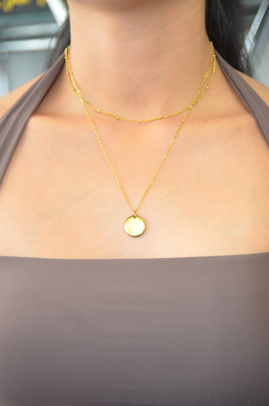Custom Layered Coin Necklace- Text