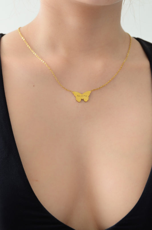 Custom Butterfly Necklace - Handwriting