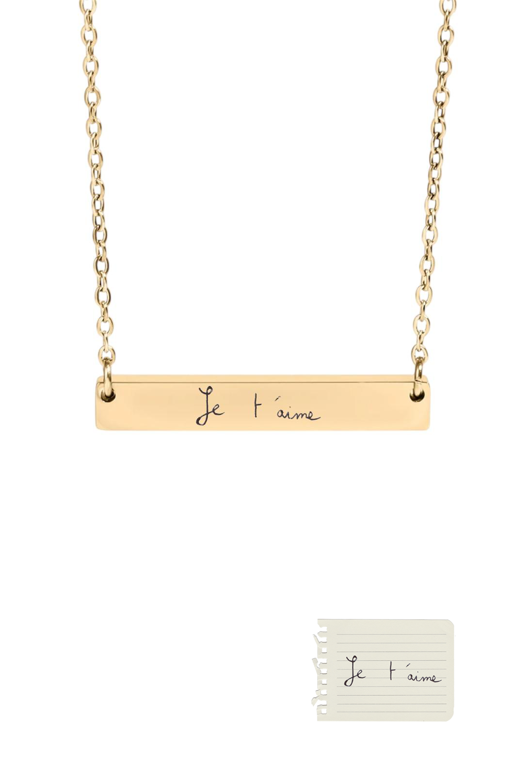 Custom Bar Necklace - Handwriting