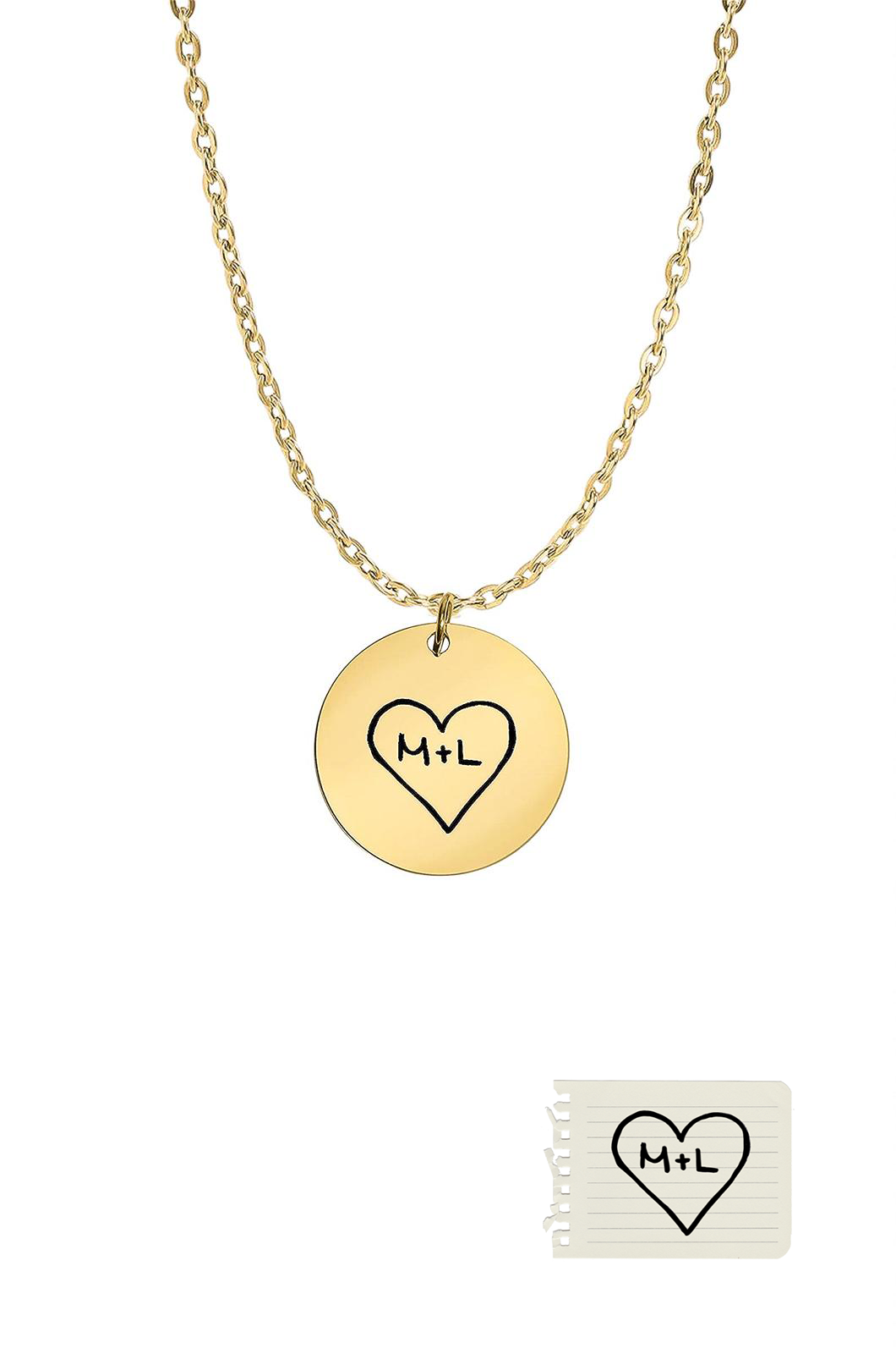 Custom Coin Necklace - Handwriting