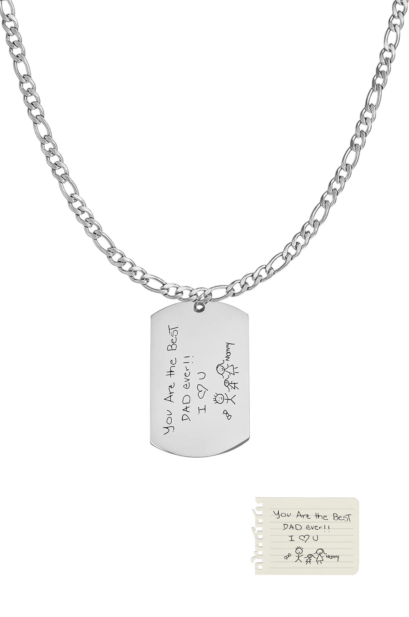 Men's Custom Pendant Necklace - Handwriting