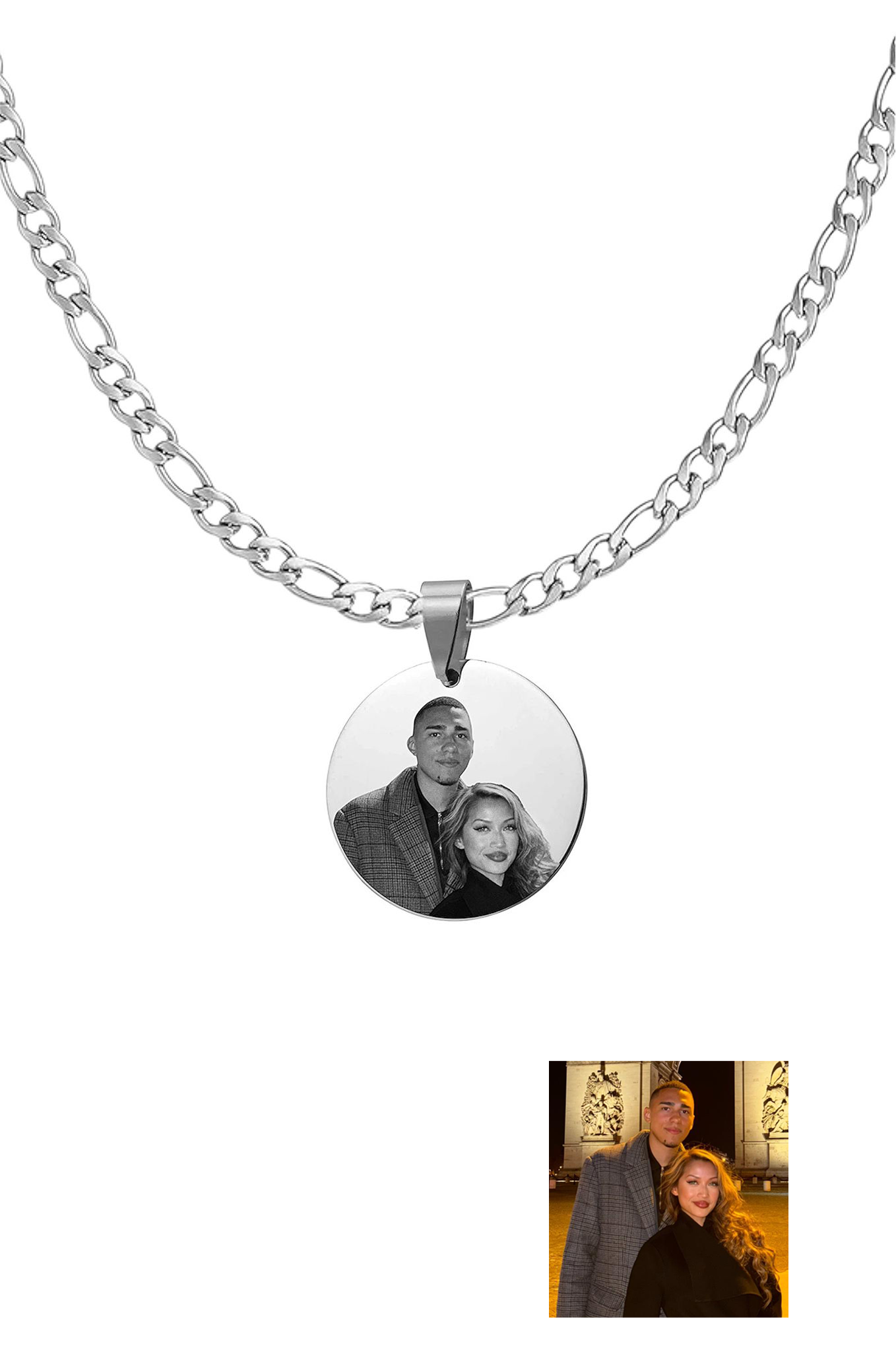 Men's Custom Silver Pendant Necklace - Photo