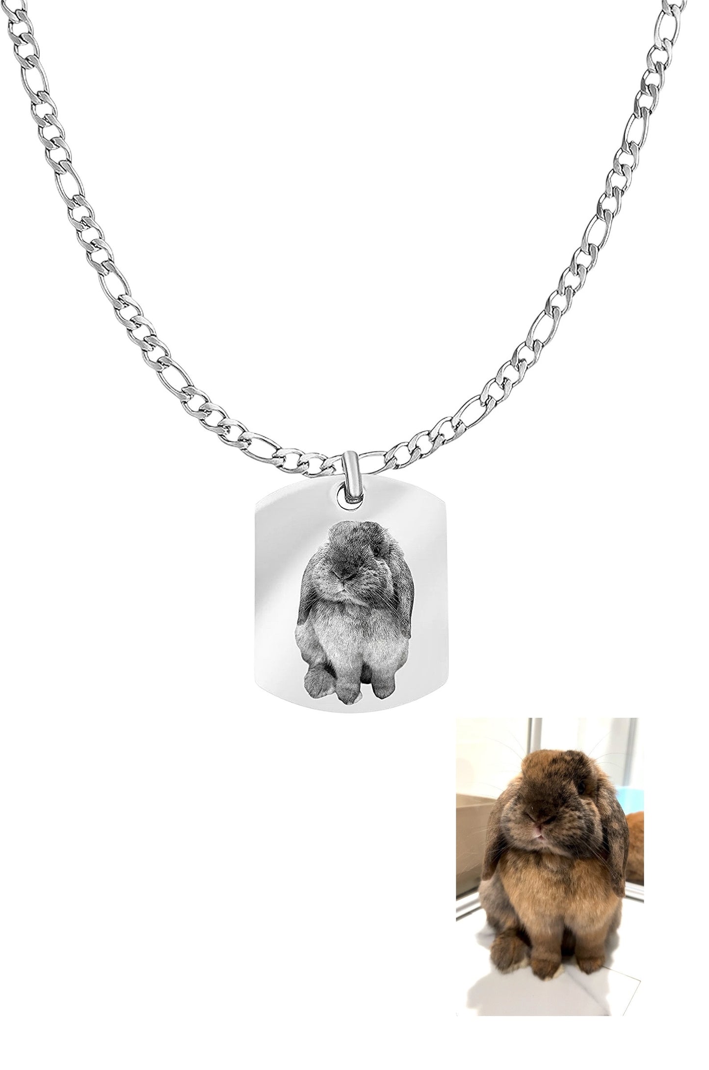 Men's Custom Photo Pendant Necklace - Pet