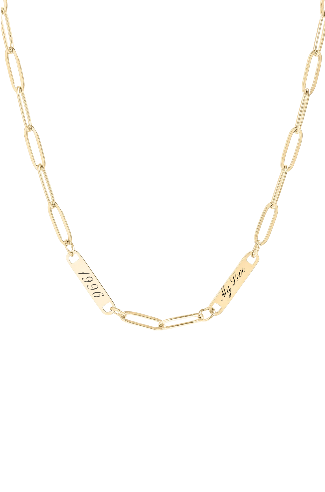 Custom Paperclip Necklace- Date and Text
