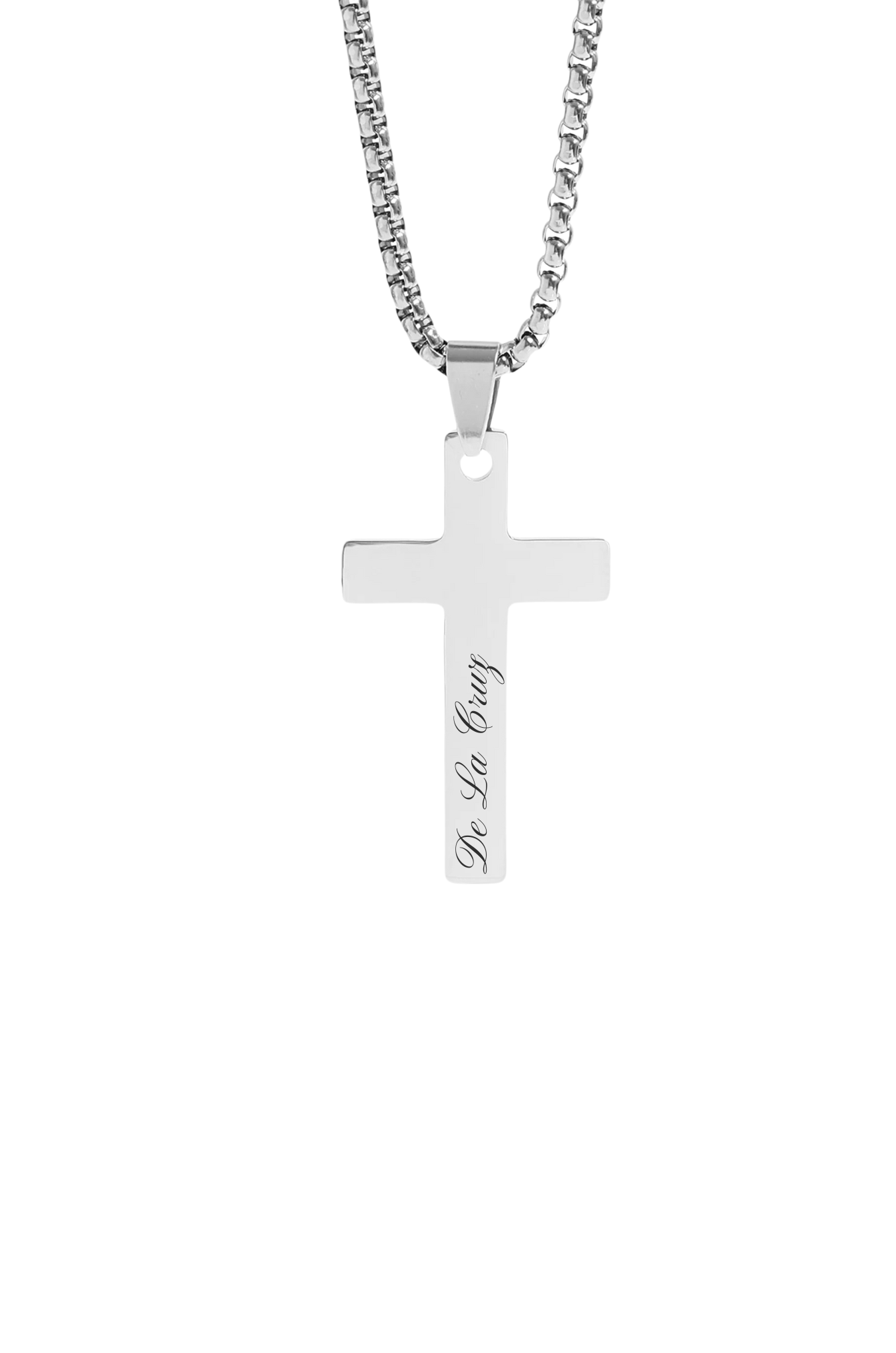 Men's Custom Cross Necklace-Text