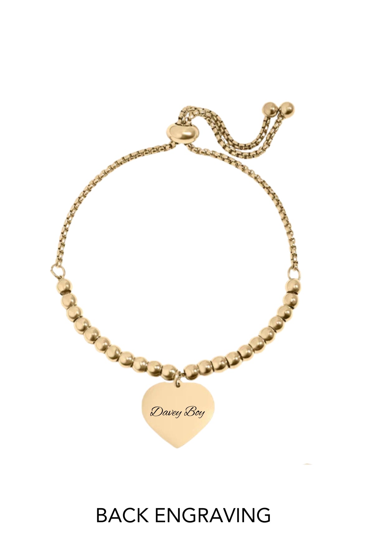 Custom Adjustable Heart Beaded Bracelet-Pet