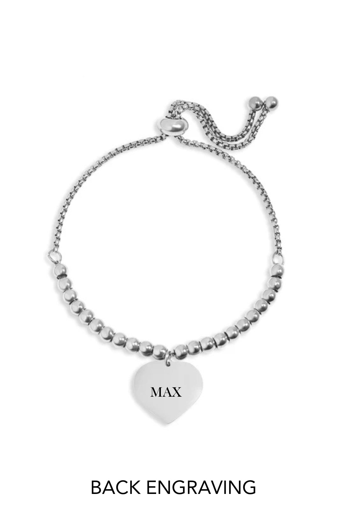Custom Adjustable Heart Beaded Bracelet-Pet