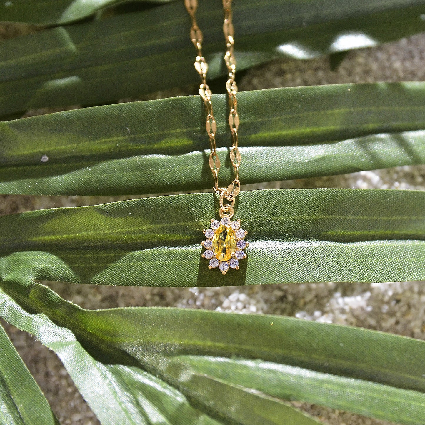 Dainty Gemstone Flower Necklace