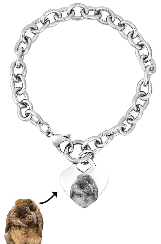 Custom Silver Heart Bracelet/Anklet- Pet