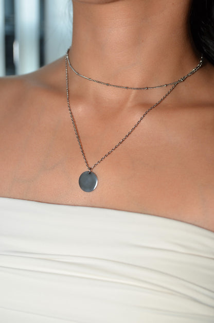 Custom Layered Coin Necklace- Text