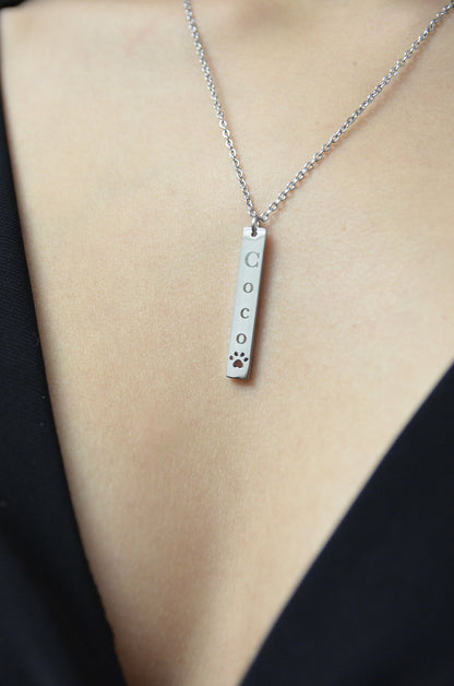 Paw Print Cutout Necklace-Pet