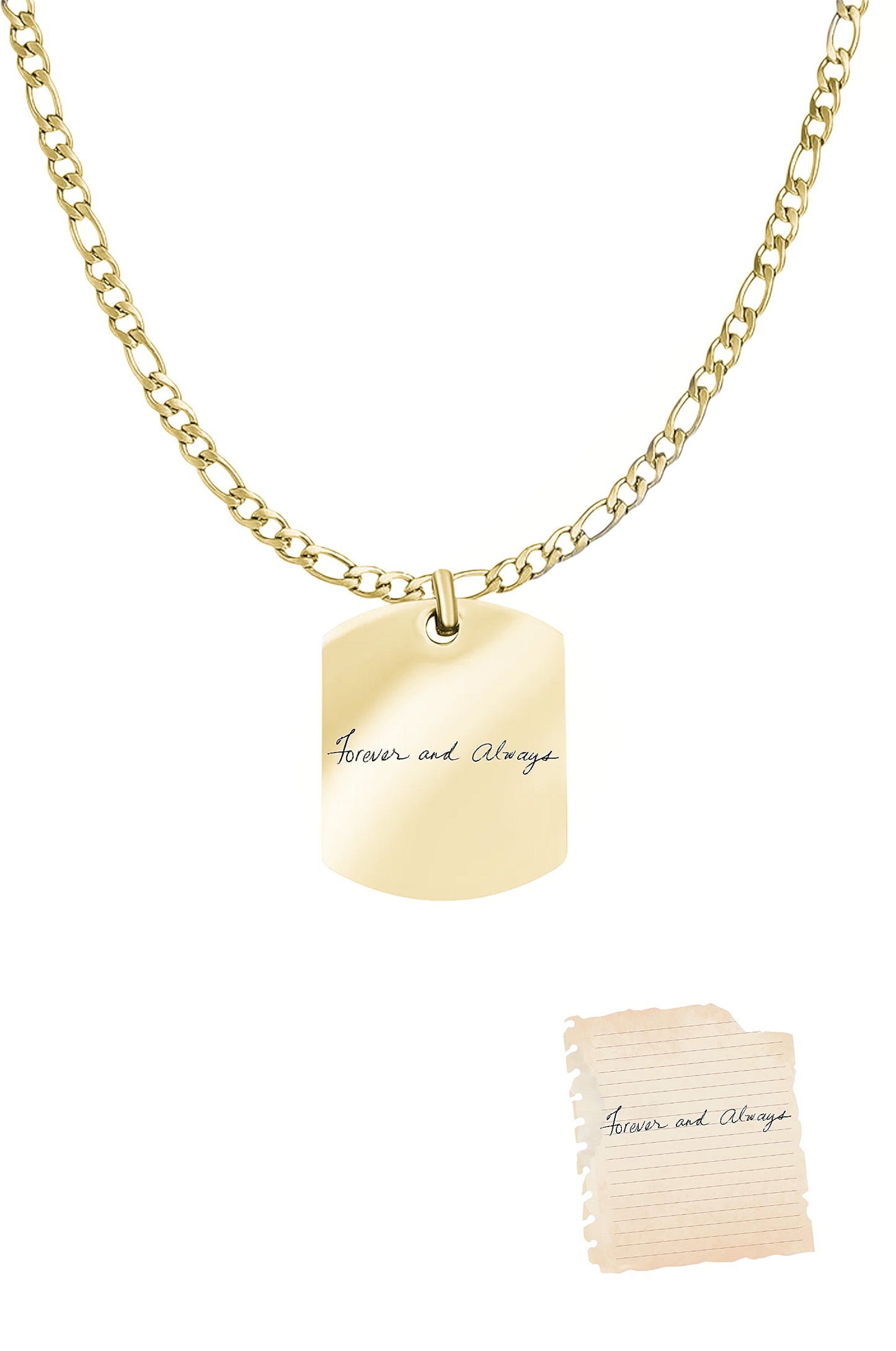 Men's Custom Pendant Necklace - Handwriting