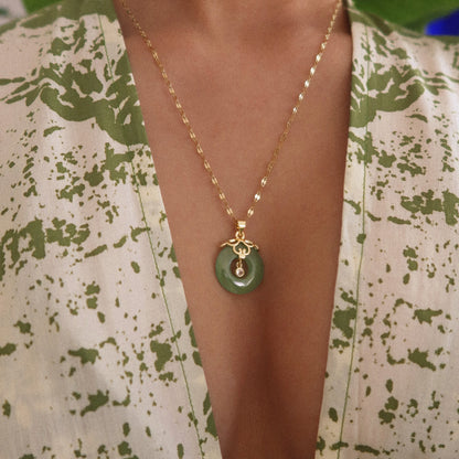 Crowned Jade Diamond Necklace