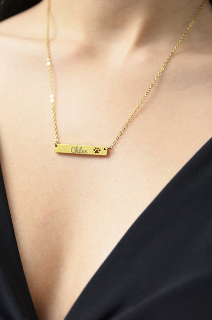 Paw Print Cutout Necklace-Pet