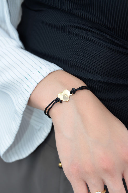 Custom Adjustable Heart Cord Bracelet-Pet