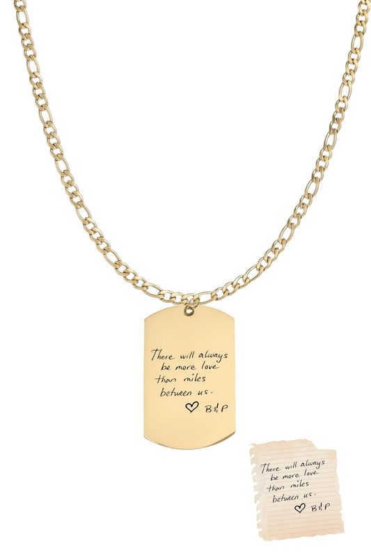 Men's Custom Pendant Necklace - Handwriting