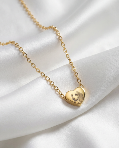 CUSTOM PET FACE HEART NECKLACE