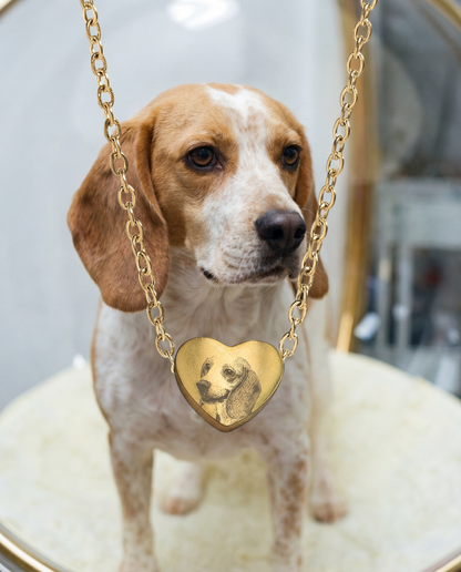 CUSTOM PET FACE HEART NECKLACE