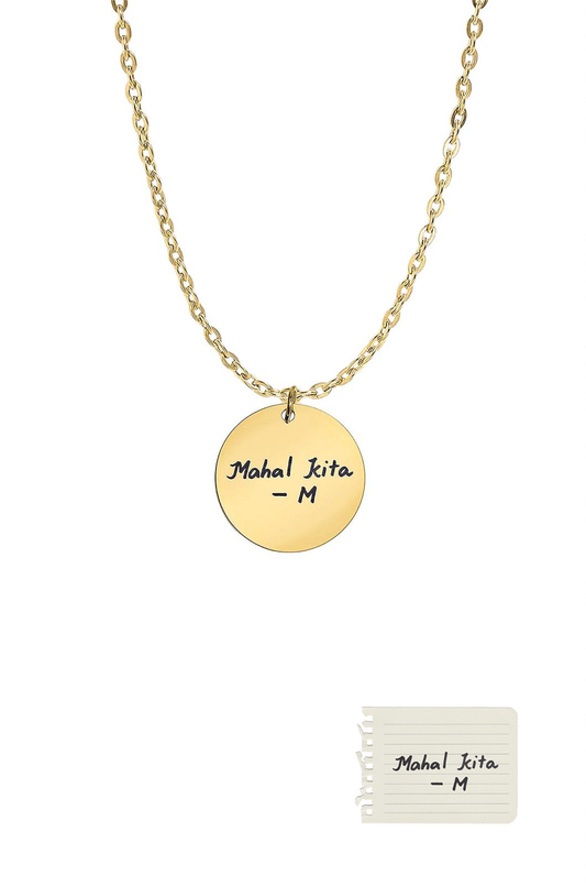 Custom Coin Necklace - Handwriting