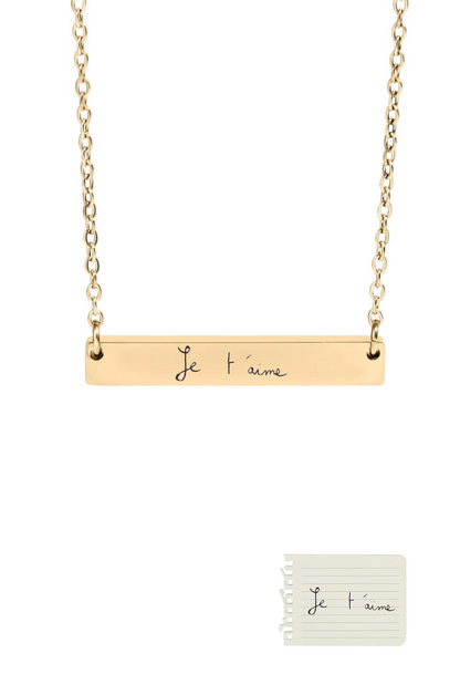 Custom Bar Necklace - Handwriting