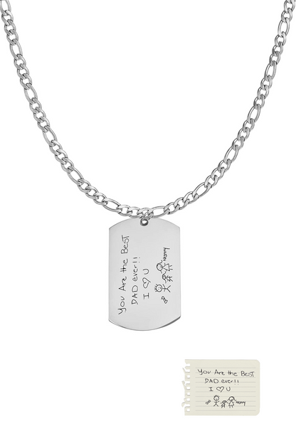 Men's Custom Pendant Necklace - Handwriting