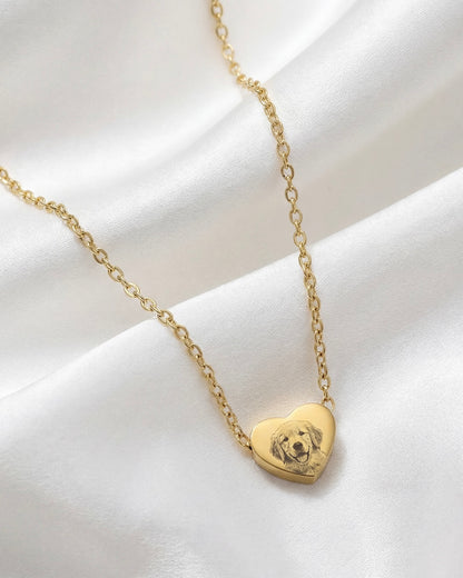 CUSTOM PET FACE HEART NECKLACE