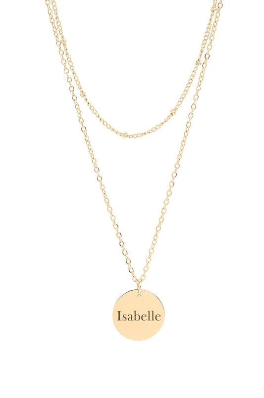 Custom Layered Coin Necklace- Text