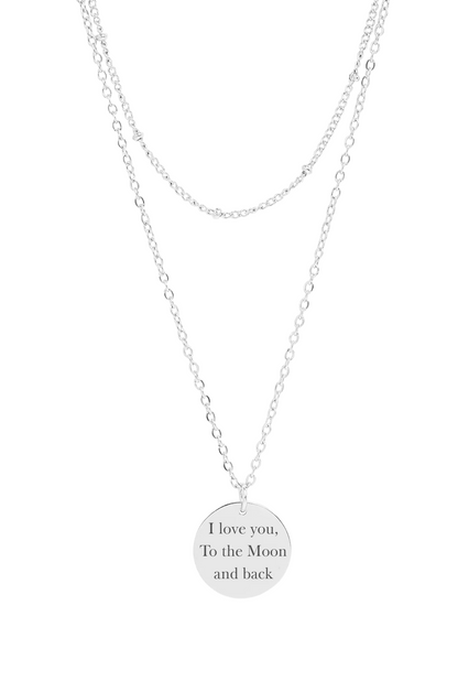 Custom Layered Coin Necklace- Text