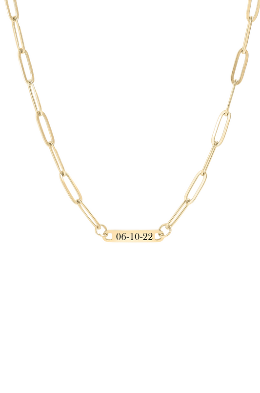 Custom Paperclip Necklace- Date