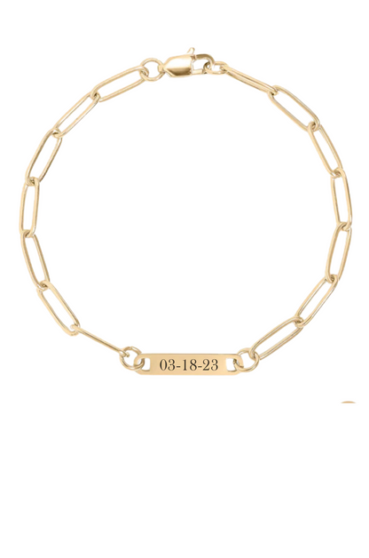 Custom Paperclip Bracelet-Date