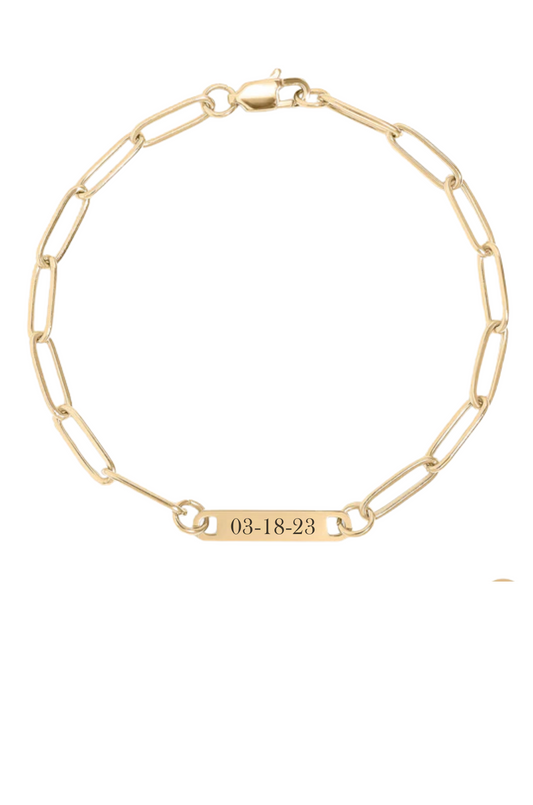 Custom Paperclip Bracelet-Date