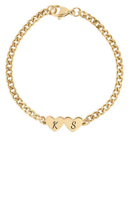 Custom Initial Heart Bracelet