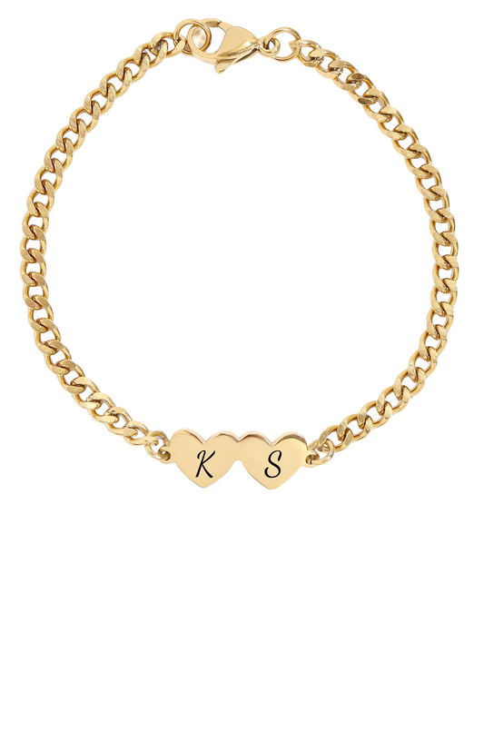 Custom Initial Heart Bracelet
