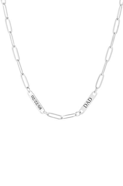 Custom Paperclip Necklace- Date and Text