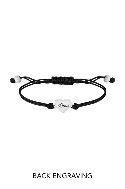 Custom Adjustable Heart Cord Bracelet-Pet