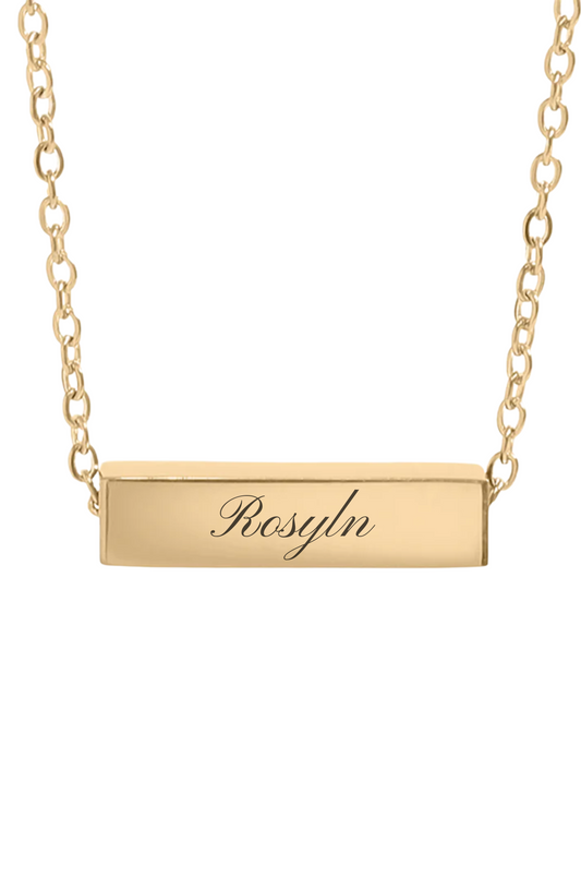 Custom Mini Bar Necklace- Personalize Up to 4 Sides