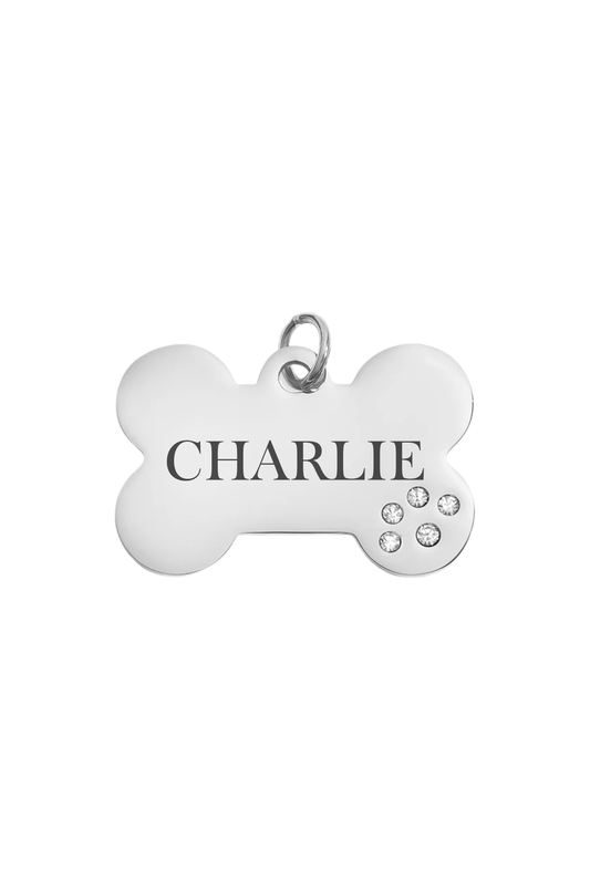 Custom Bone Dog Tag With CZ-Pet