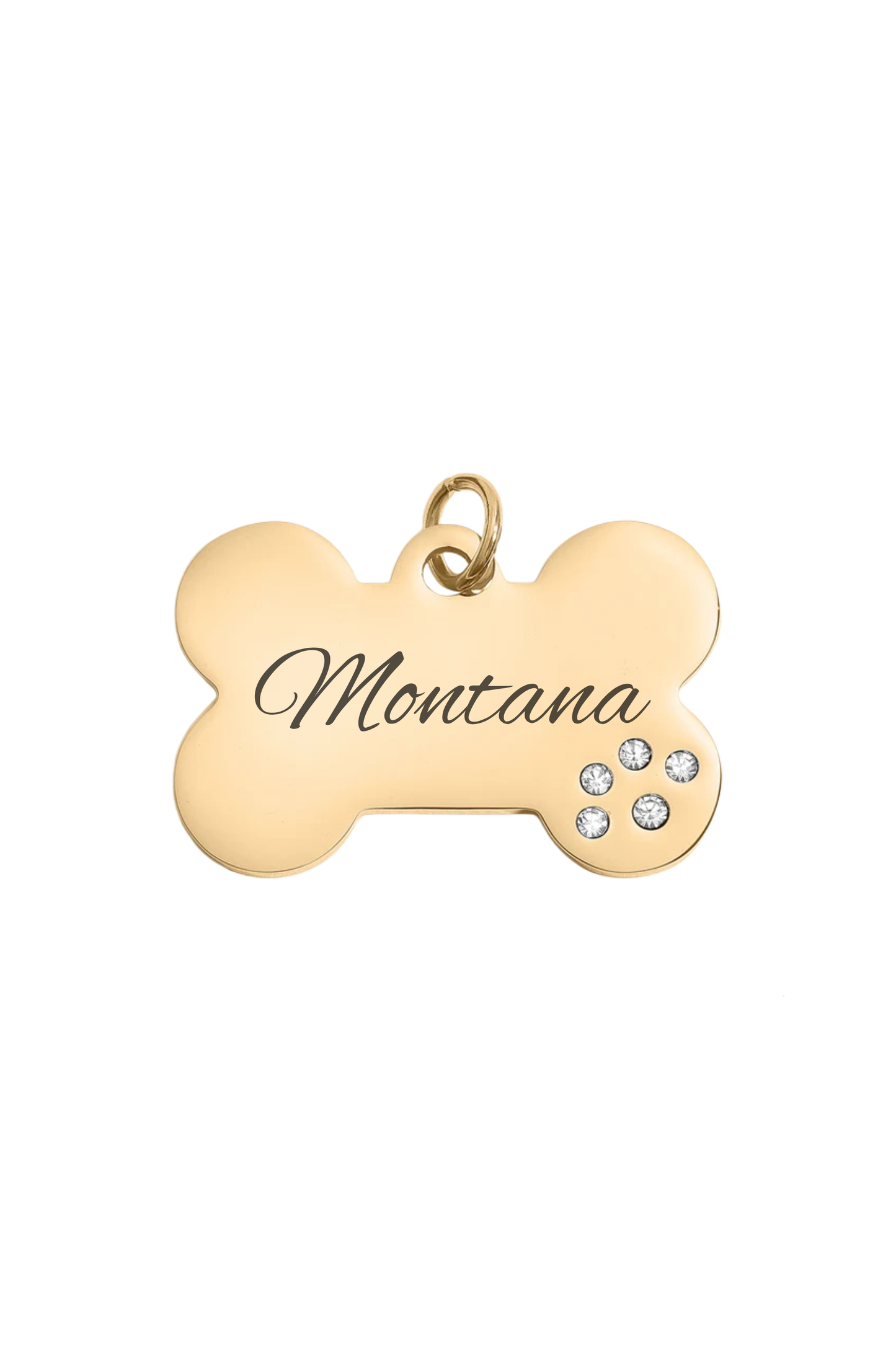 Custom Bone Dog Tag With CZ-Pet