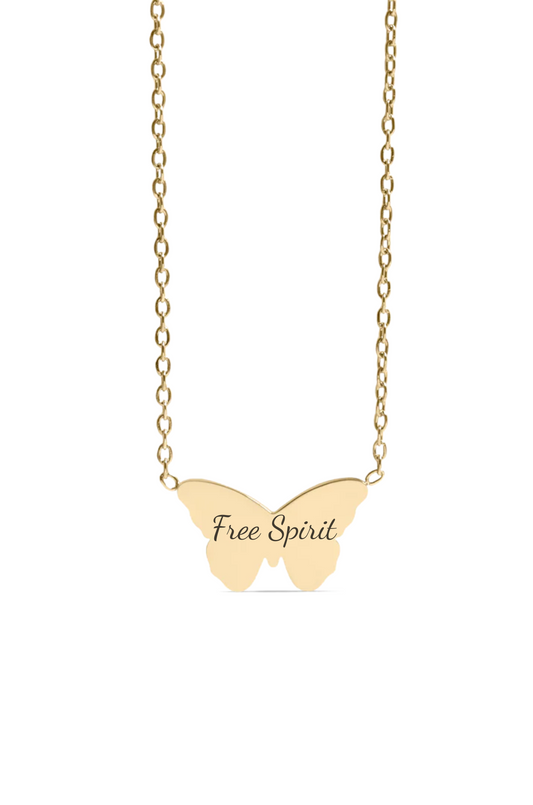 Custom Butterfly Necklace- Text