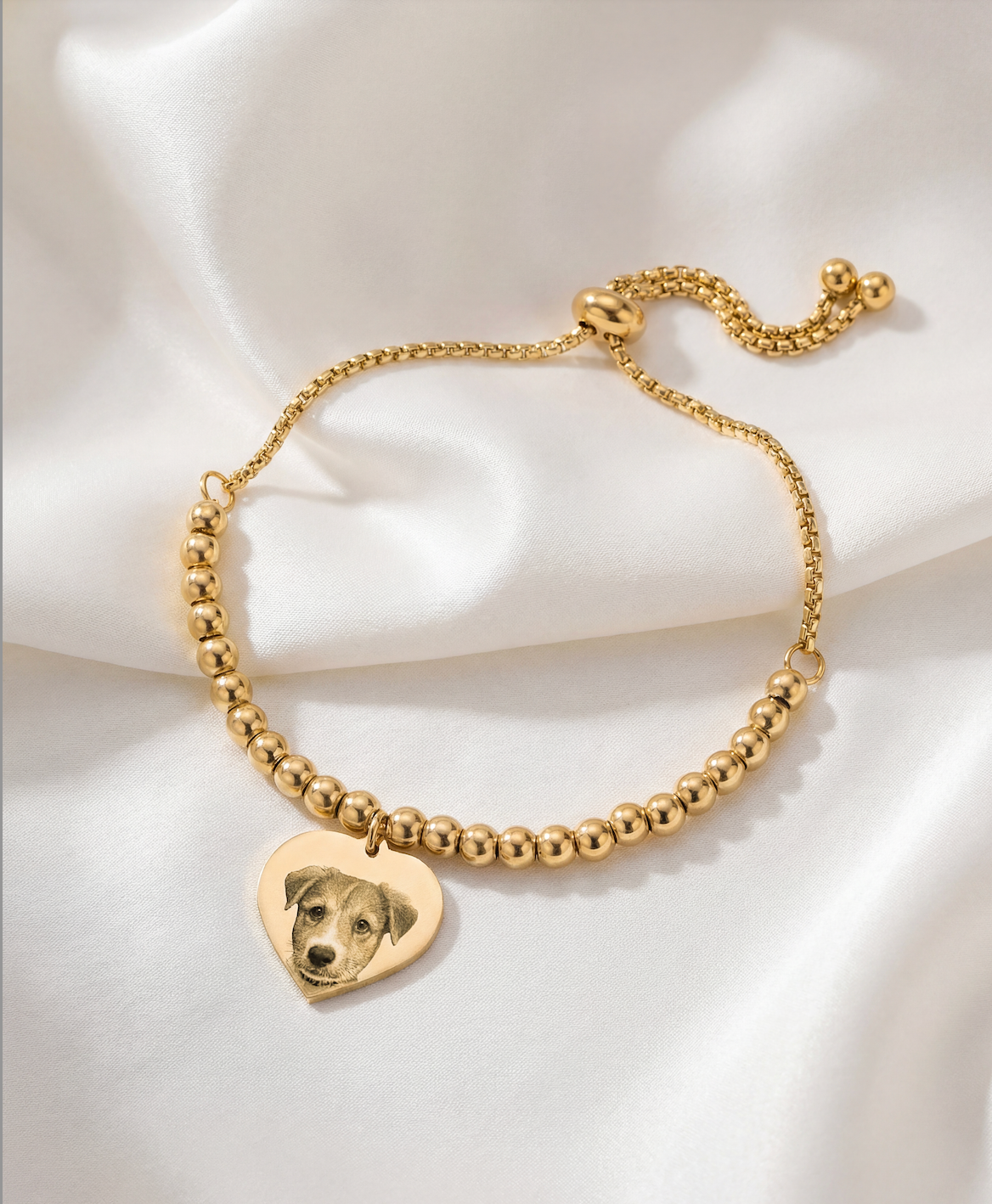 CUSTOM PET FACE HEART BRACELET