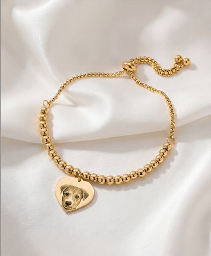 CUSTOM PET FACE HEART BRACELET