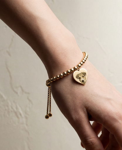 CUSTOM PET FACE HEART BRACELET